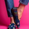 Smoking Slippers By Paige | Needlepoint Loafer Fleet On Navy