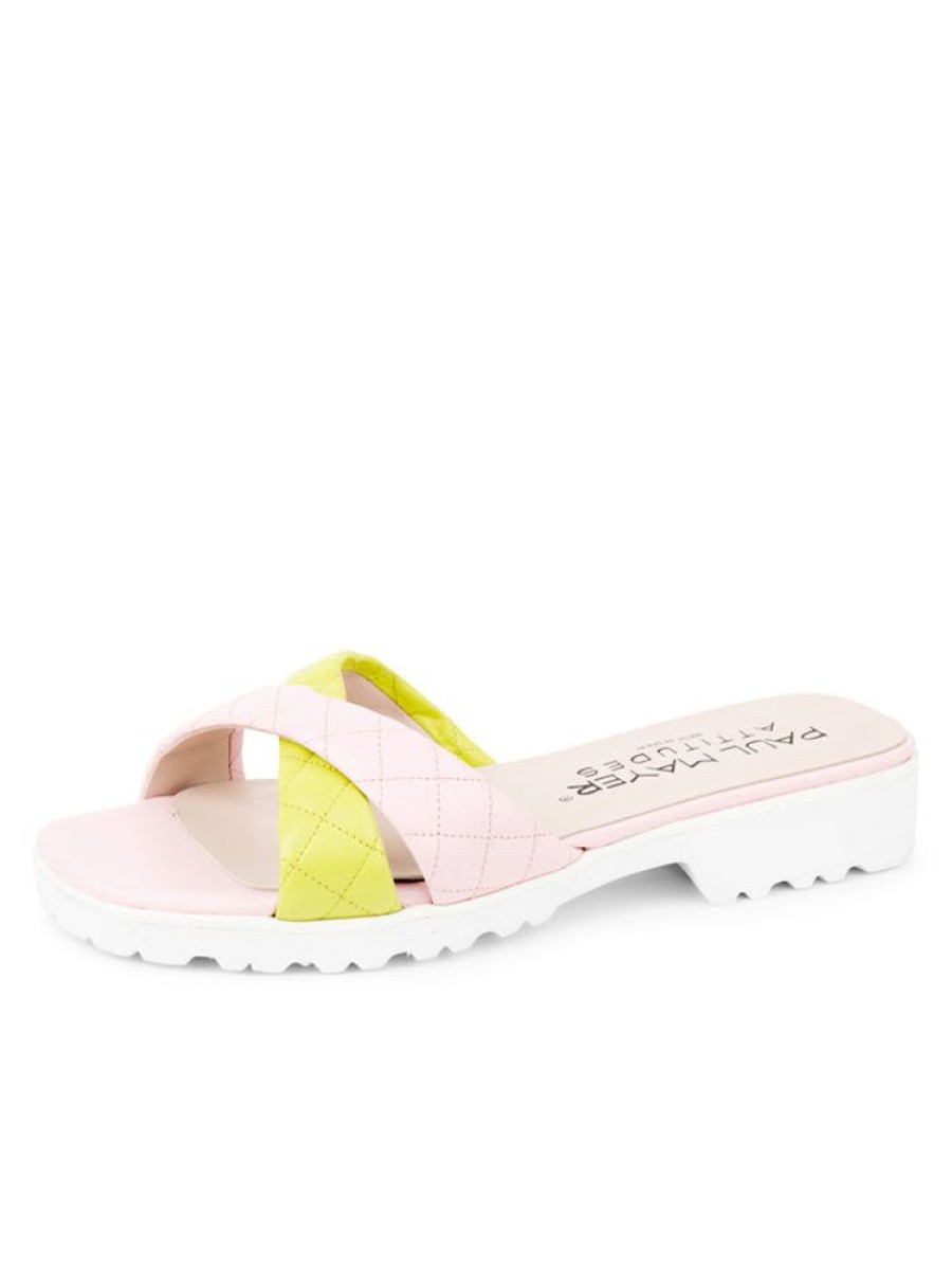 Sport Paul Mayer | Pop Criss-Cross Lug Sole Sandal Blush Pink/Lime