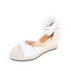 Espadrilles Patricia Green | Elle Cap Toe Lace Up Espadrille White/Camel