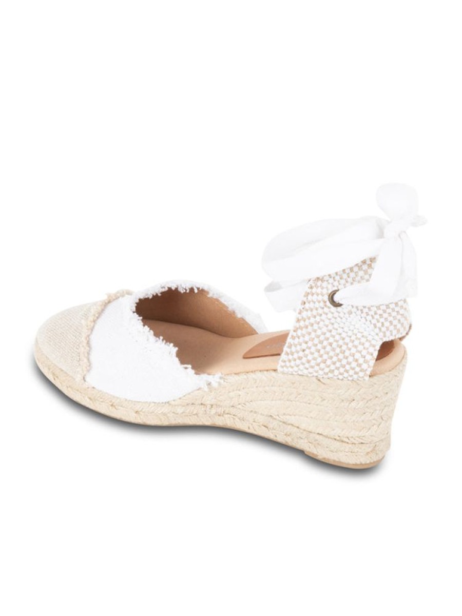 Espadrilles Patricia Green | Elle Cap Toe Lace Up Espadrille White/Camel