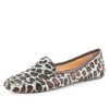 Loafers & Oxfords Patricia Green | Jillian Driving Moccasin In Haircalf Teal Blue Leopard