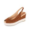 Wedges Patricia Green | Piper Peep-Toe Slingback Espadrille Cognac