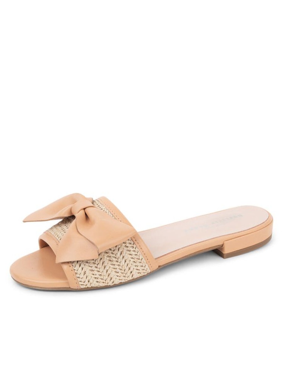 Sandals Patricia Green | St. Tropez Raffia Slide Sandal Nude