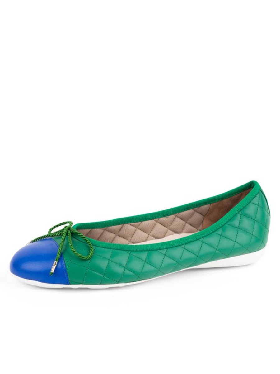 Sport Paul Mayer | Best Quilted Leather Ballet Flat Cobalt Blue/Green