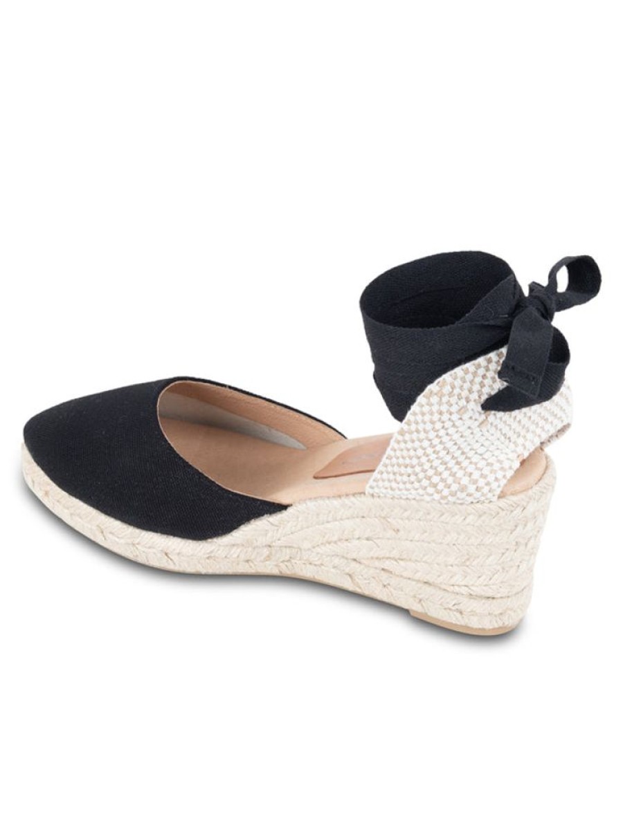 Espadrilles Patricia Green | Leon Closed Toe Lace Up Espadrille Black