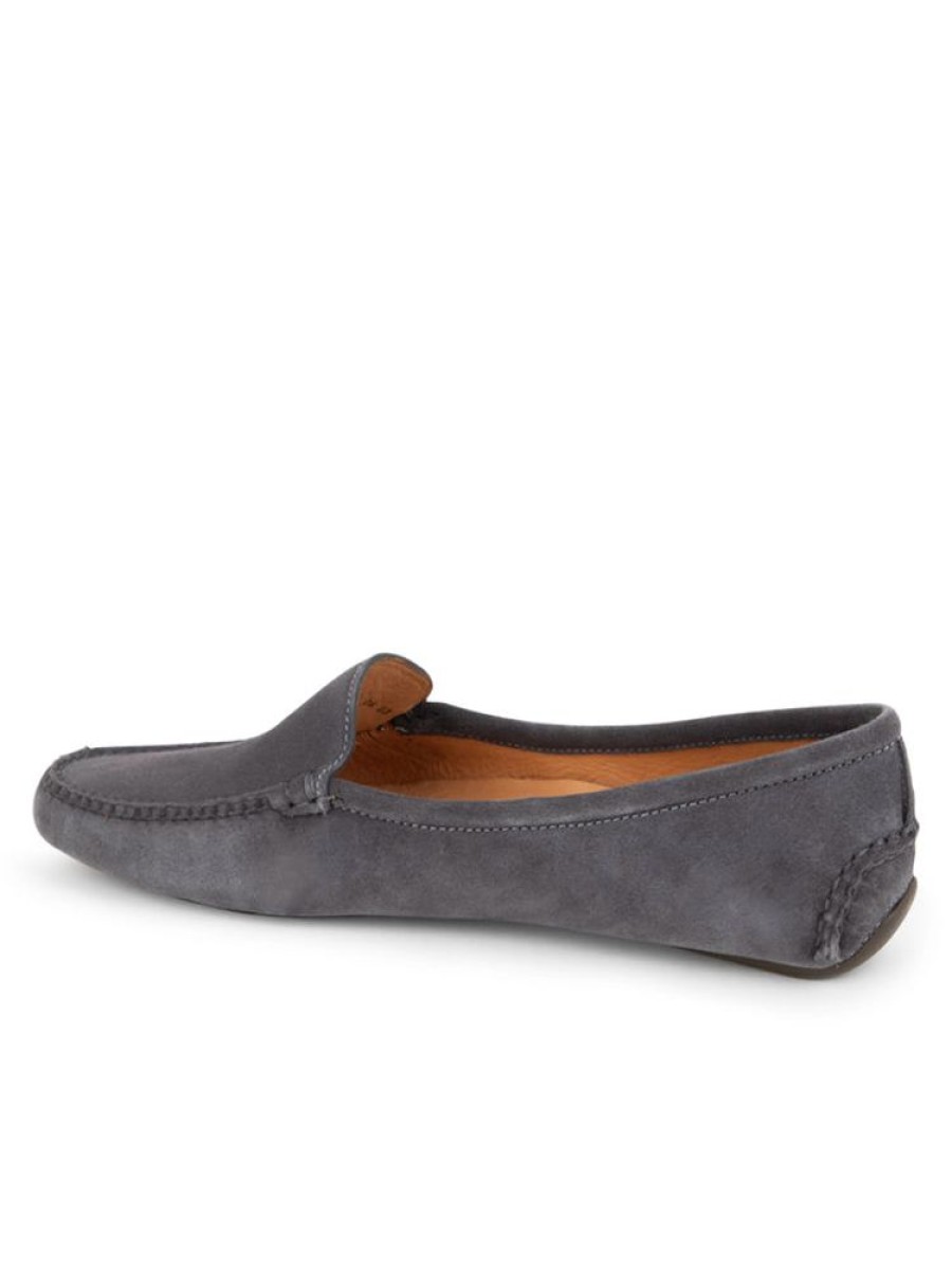 Flats Patricia Green | Jillian Driving Moccasin In Suede Charcoal