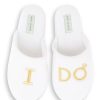 Slippers Patricia Green | I Do Embroidered Slipper White/Gold