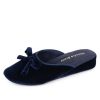 Slippers Patricia Green | Bardot Velvet Slip-On Slipper Navy