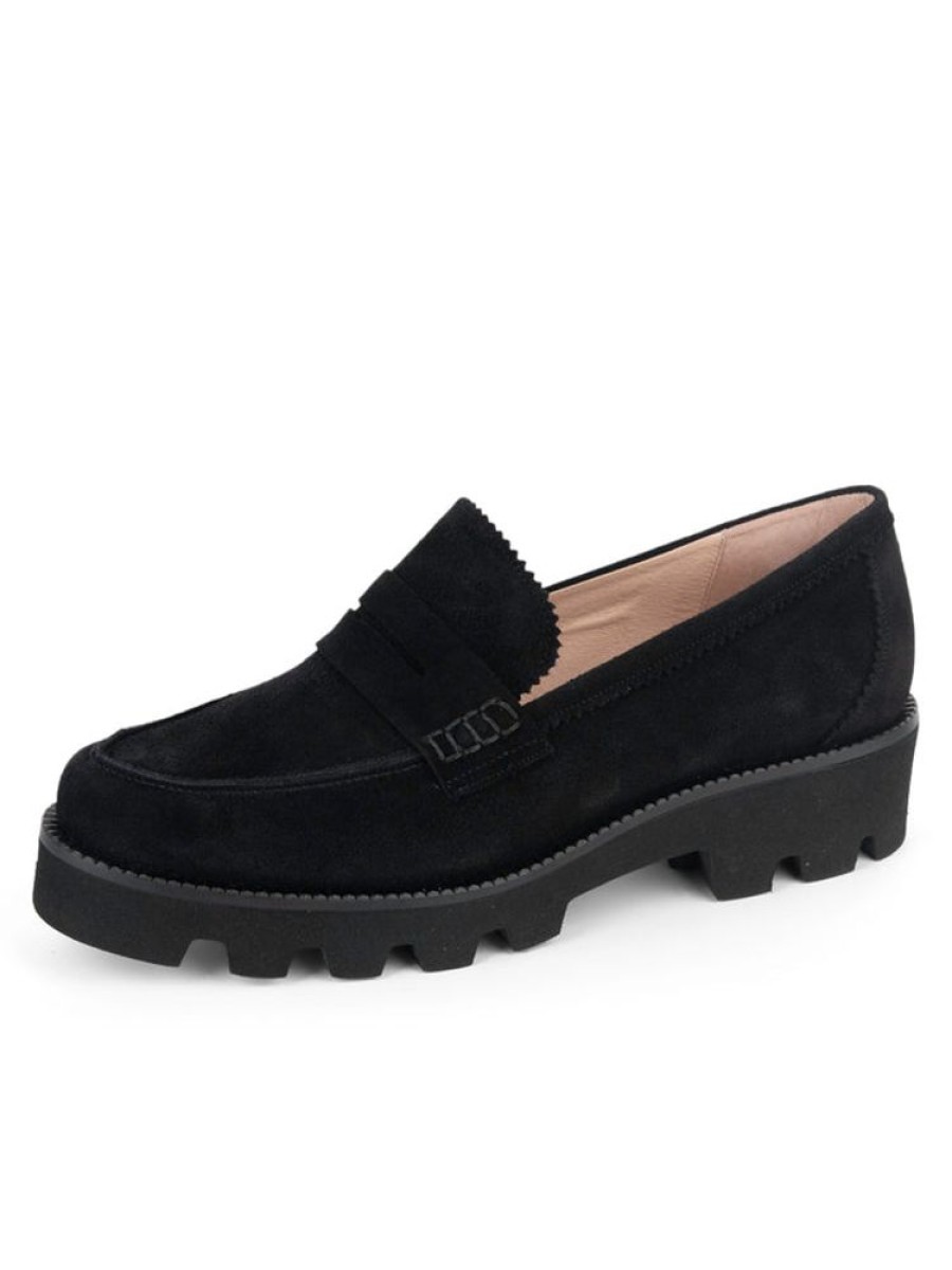 Flats Patricia Green | Vince Lug Sole Penny Loafer Black