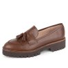 Flats Patricia Green | Beckham Tassel Lug Loafer Chocolate