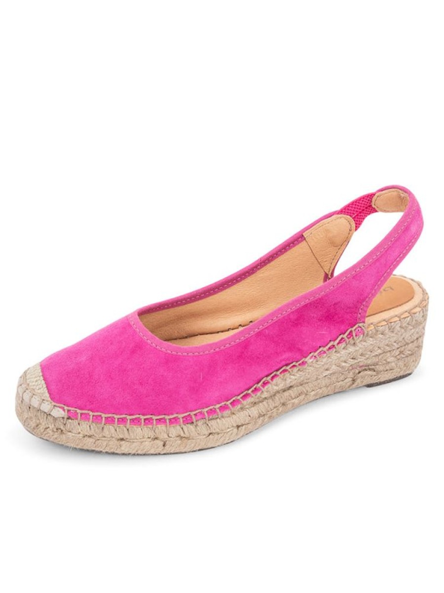 Wedges Patricia Green | Valencia Closed Toe Slingback Espadrille Hot Pink