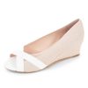 Wedges Patricia Green | Como Peep Toe Wedge Nat/Wht