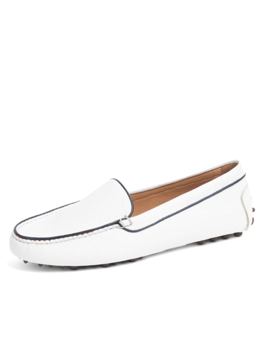 Driving Moccasins Patricia Green | Jill Piped Driving Moccasin White