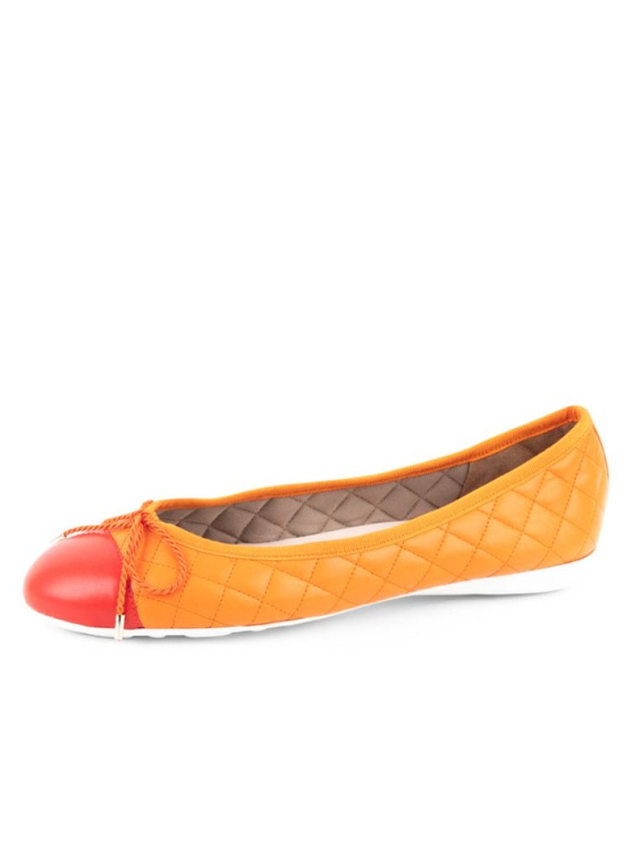 Sport Paul Mayer | Best Quilted Leather Ballet Flat Coral/Orange