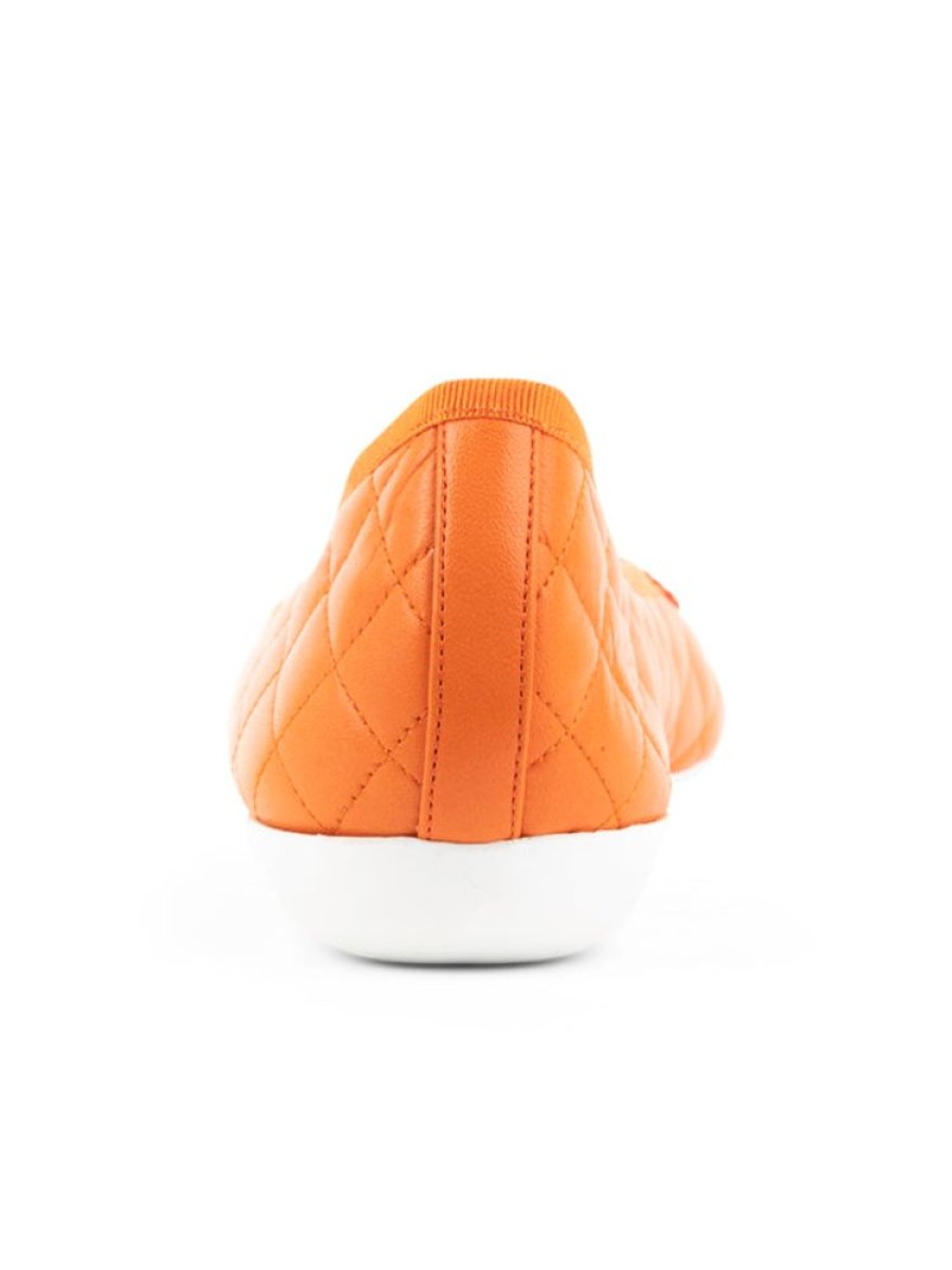 Sport Paul Mayer | Best Quilted Leather Ballet Flat Coral/Orange