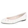 Flats Paul Mayer | Madison Quilted Leather Ballet Flat White Leather