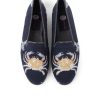 Smoking Slippers By Paige | Needlepoint Loafer Crab On Navy