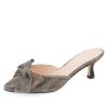 Clogs & Mules Patricia Green | Malibu Kitten Heel Mule Metallic Shimmer