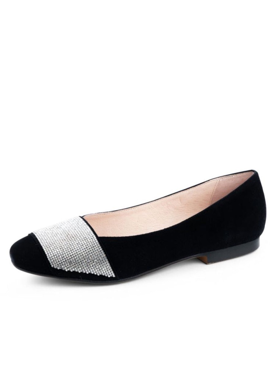 Flats Patricia Green | Milan Crystal Embellished Flat Black