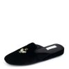 Slippers Patricia Green | Queen Bee Embroidered Velvet Slipper Black Velvet