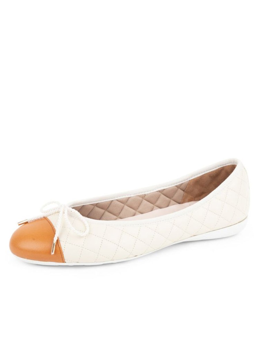 Sport Paul Mayer | Best Quilted Leather Ballet Flat Cognac/Cream