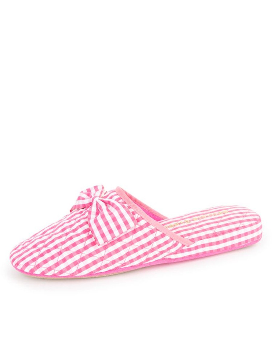 Slippers Patricia Green | Zoe Gingham Check Slipper Hot Pink