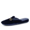 Slippers Patricia Green | Milano Embroidered Velvet Slipper Navy