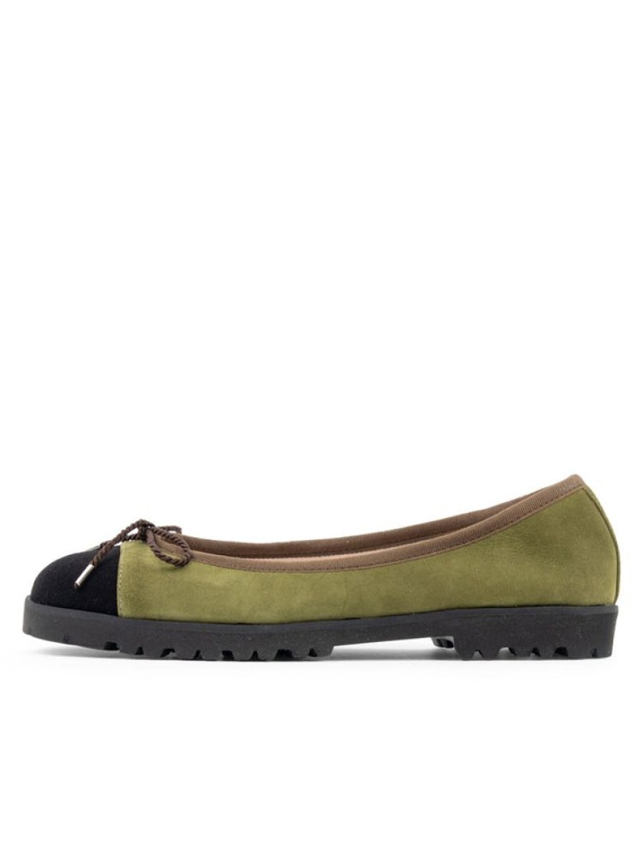 The Lug Sole Paul Mayer | Bravo Lug Sole Ballet Black/Olive Suede