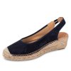 Wedges Patricia Green | Valencia Closed Toe Slingback Espadrille Navy