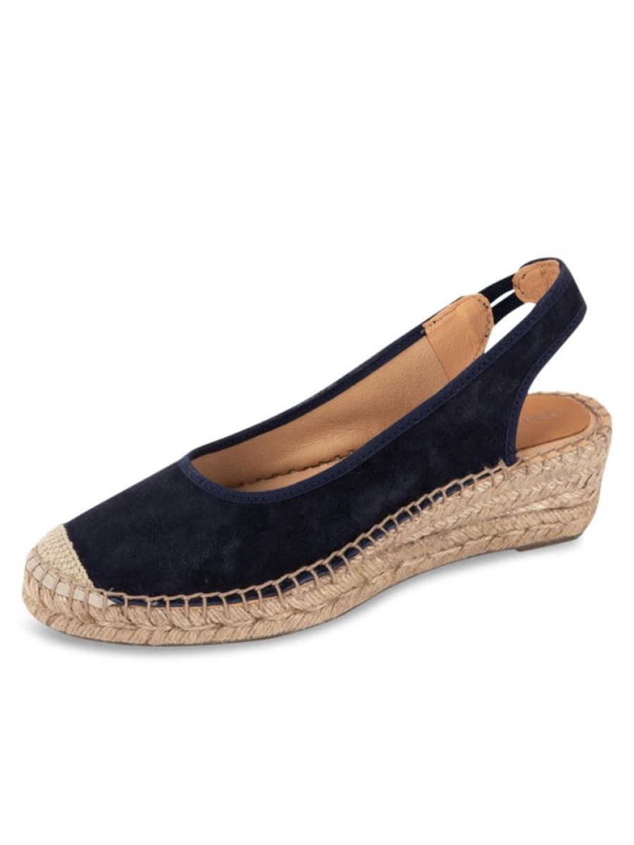 Wedges Patricia Green | Valencia Closed Toe Slingback Espadrille Navy