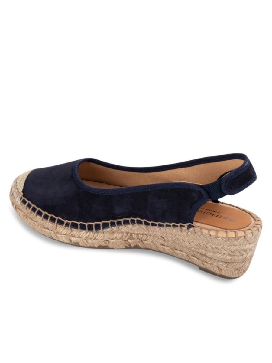 Wedges Patricia Green | Valencia Closed Toe Slingback Espadrille Navy