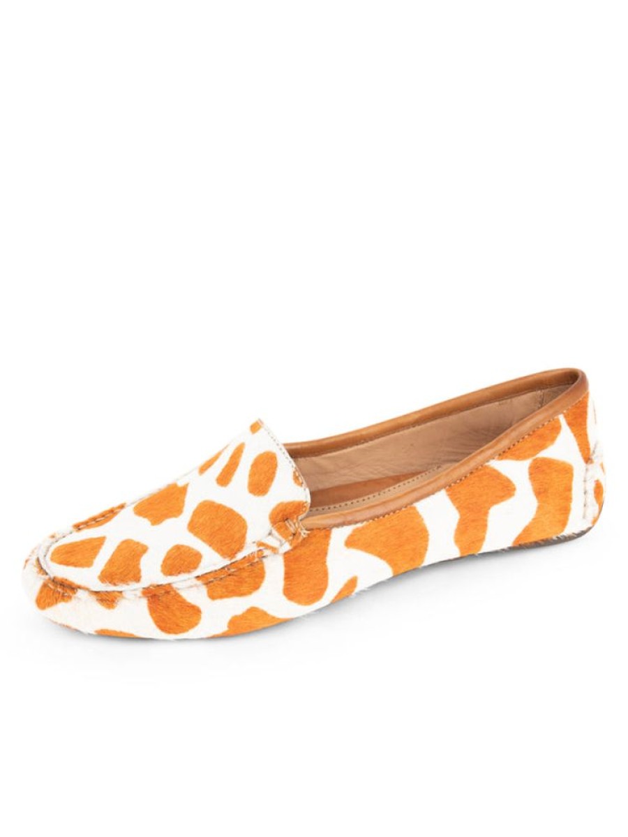 Driving Moccasins Patricia Green | Jillian Driving Moccasin Tan Giraffe Haircalf