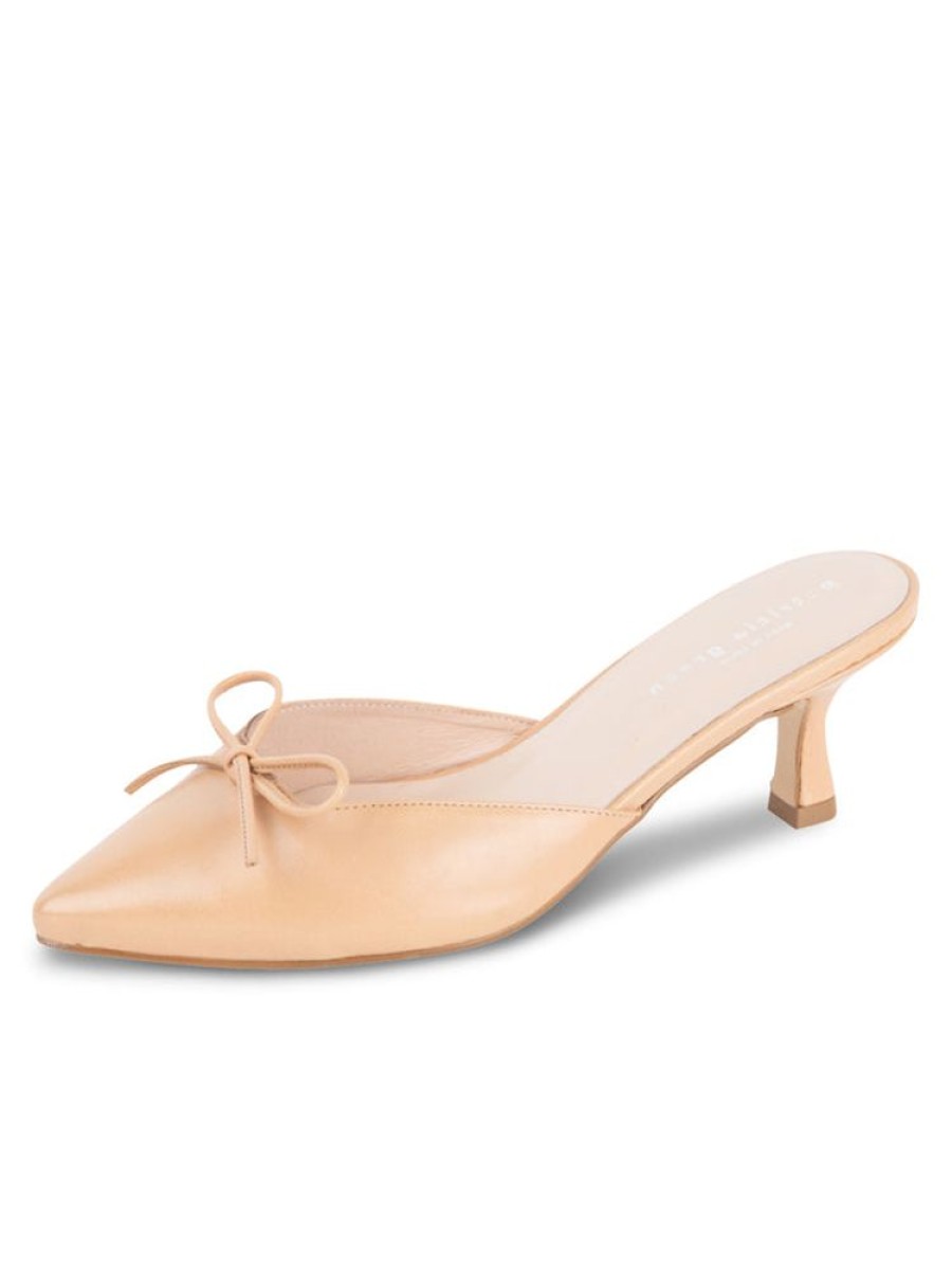 Kitten Heels Patricia Green | Montauk Kitten Heel Mule Nude