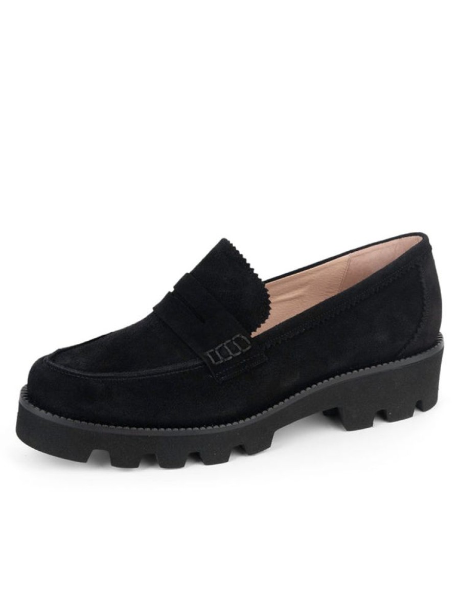 Casual Patricia Green | Vince Lug Sole Penny Loafer Black