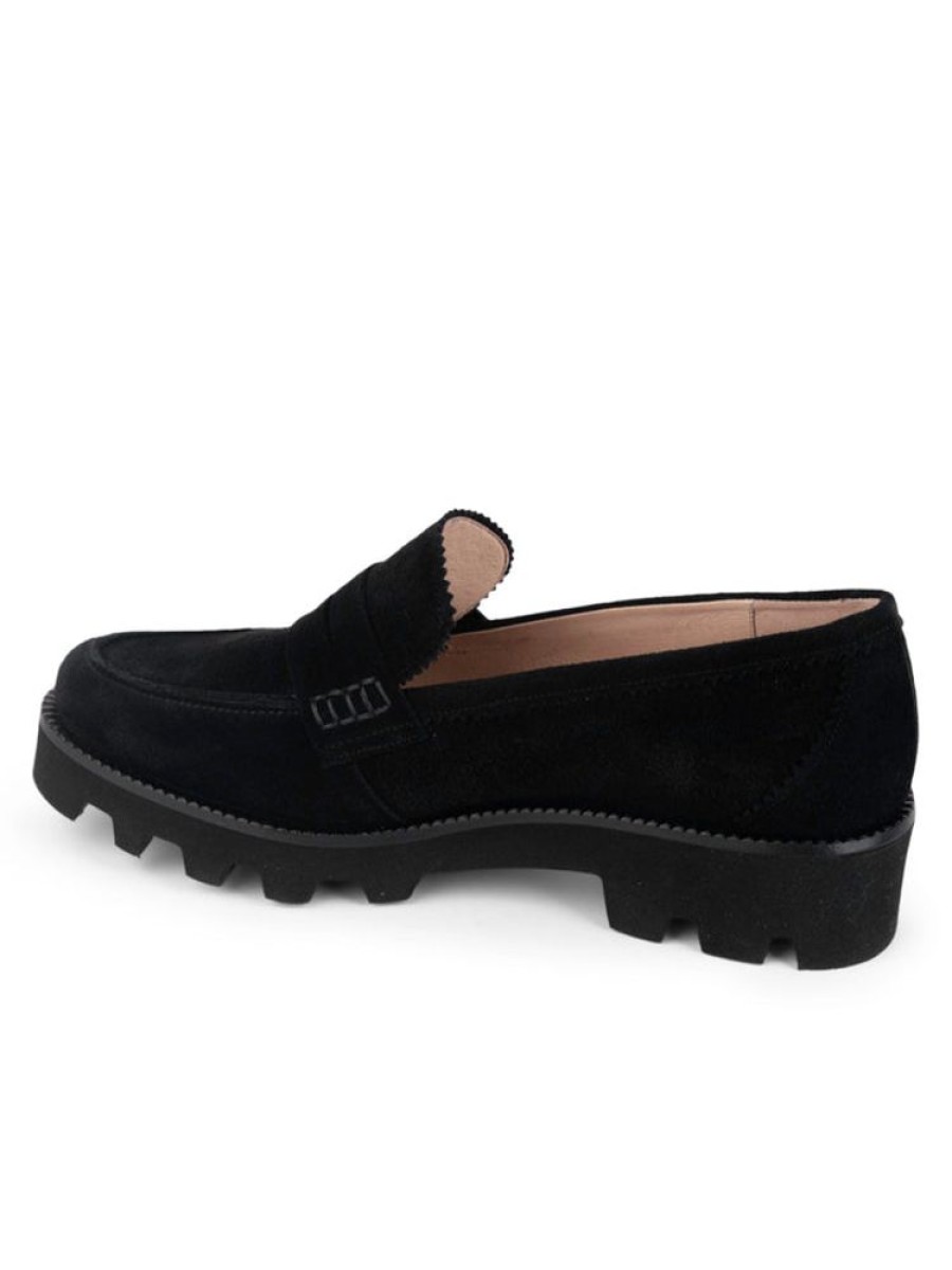 Casual Patricia Green | Vince Lug Sole Penny Loafer Black