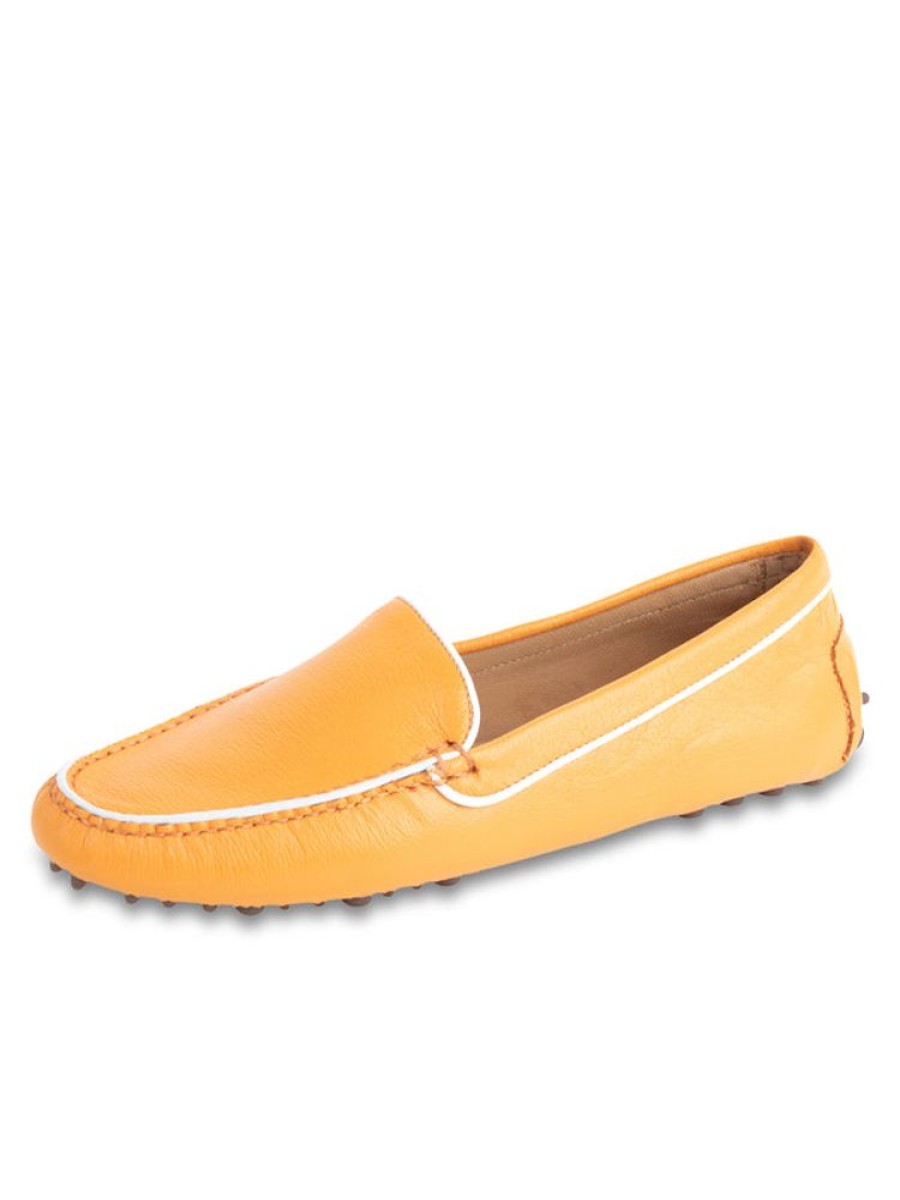 Driving Moccasins Patricia Green | Jill Piped Driving Moccasin Tangerine