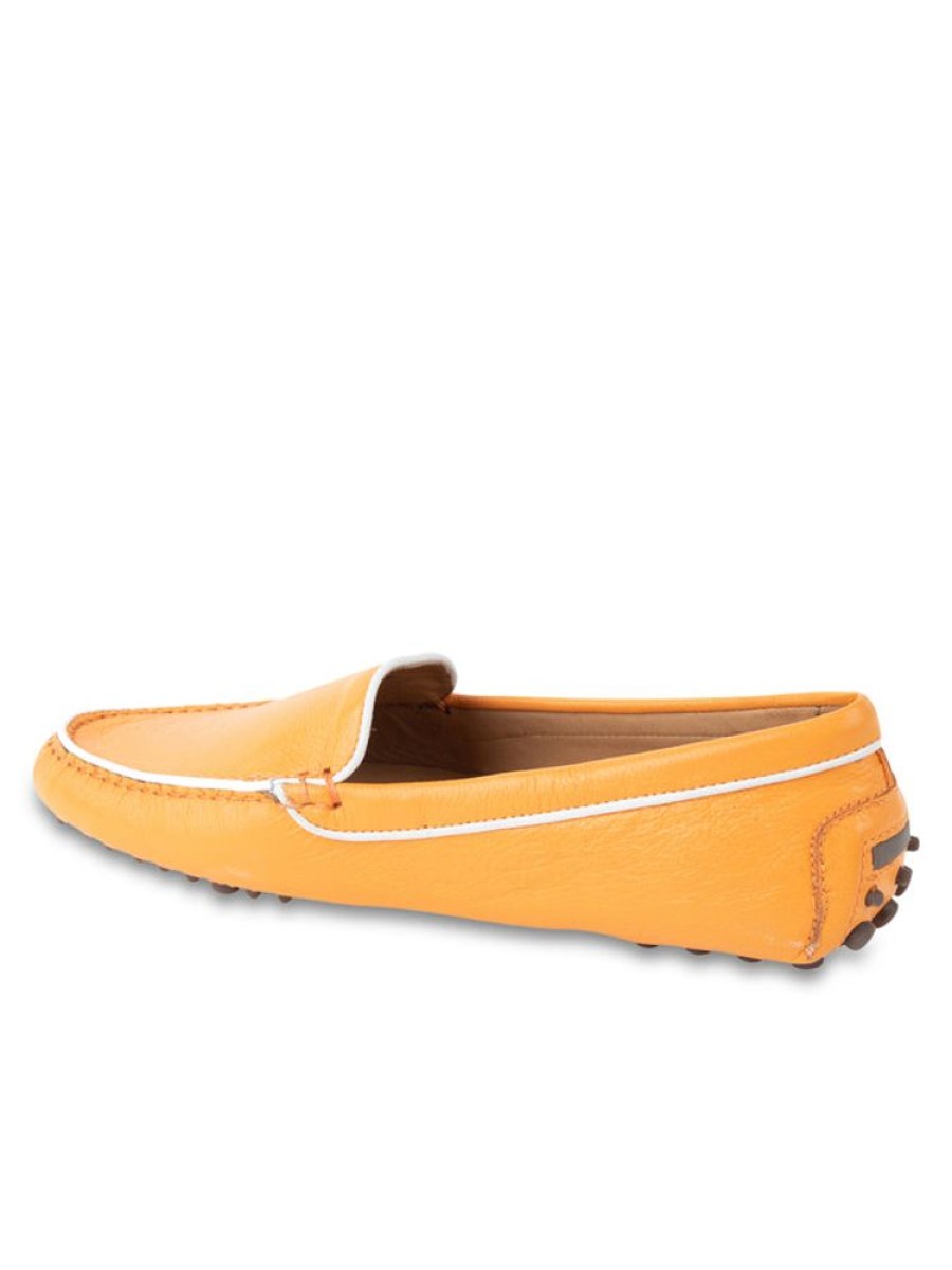 Driving Moccasins Patricia Green | Jill Piped Driving Moccasin Tangerine