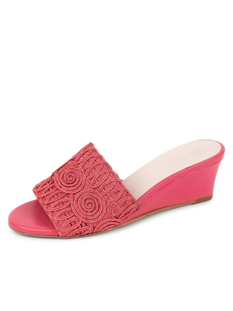 Wedges Patricia Green | Siesta Swirled Raffia Wedge Rose Pink