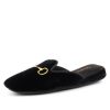 Slippers Patricia Green | Milano Embroidered Velvet Slipper Black