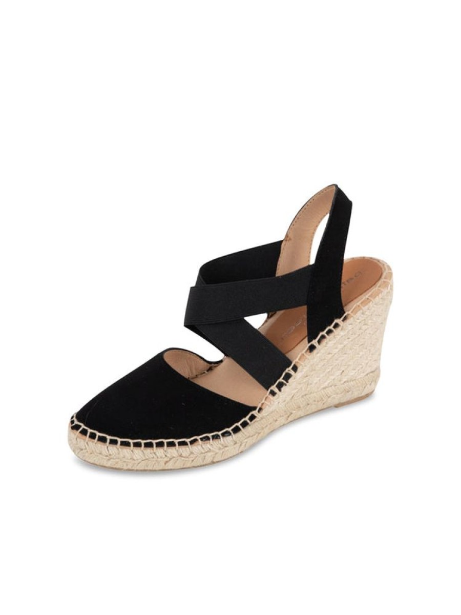 Wedges Patricia Green | Mila Espadrille With Elastic Straps Black