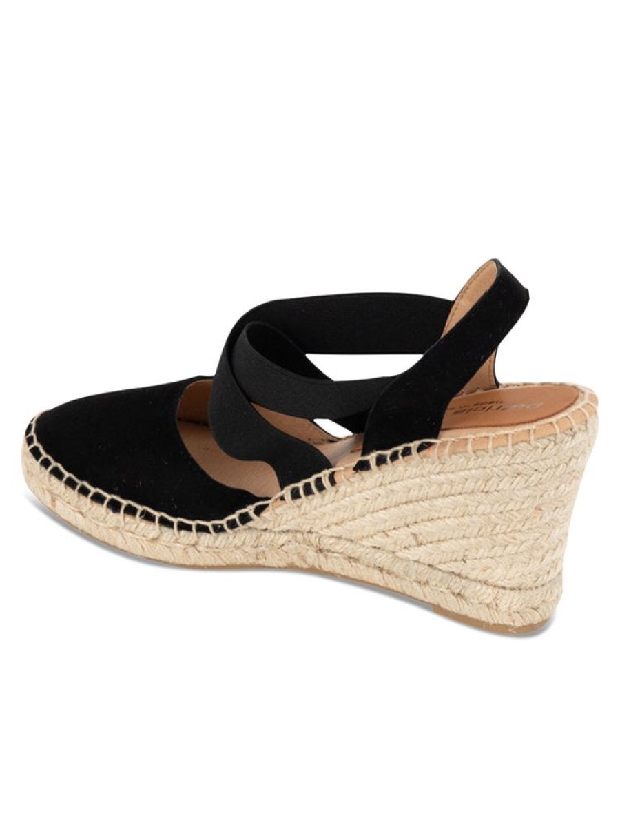 Wedges Patricia Green | Mila Espadrille With Elastic Straps Black