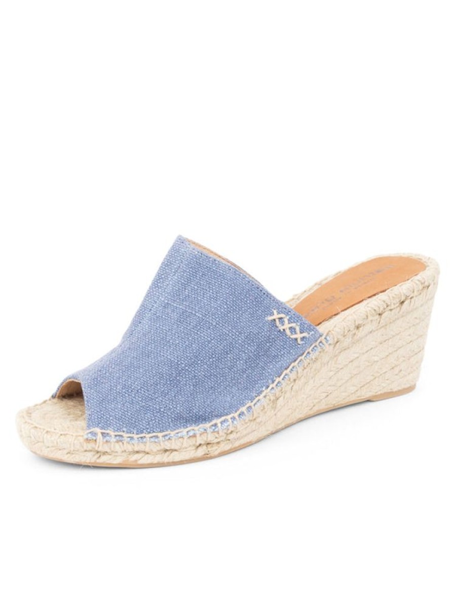 Wedges Patricia Green | Shen Peep-Toe Espadrille Indigo