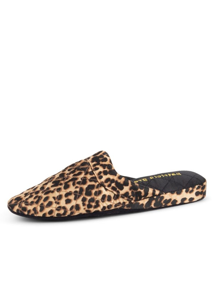 Slippers Patricia Green | Jackie Satin Quilted Slipper Leopard