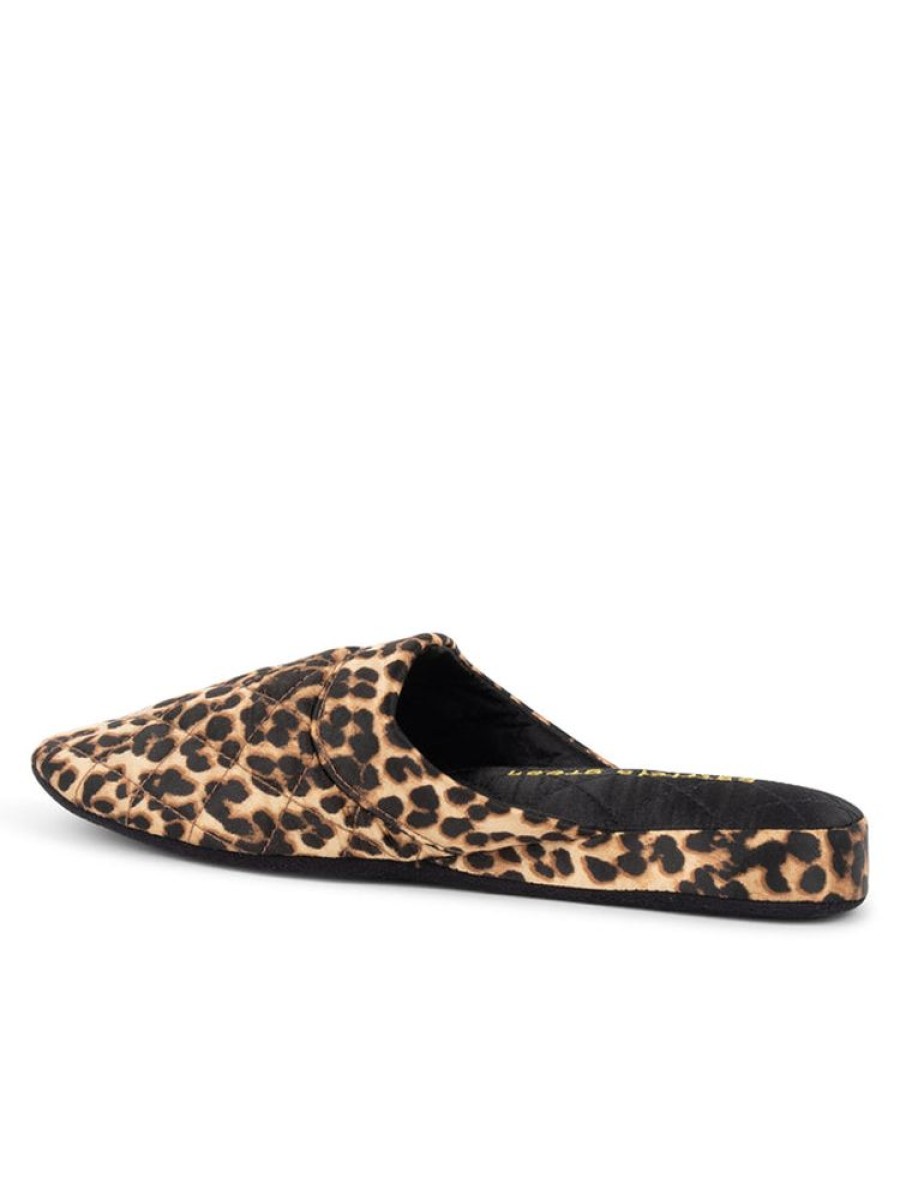 Slippers Patricia Green | Jackie Satin Quilted Slipper Leopard