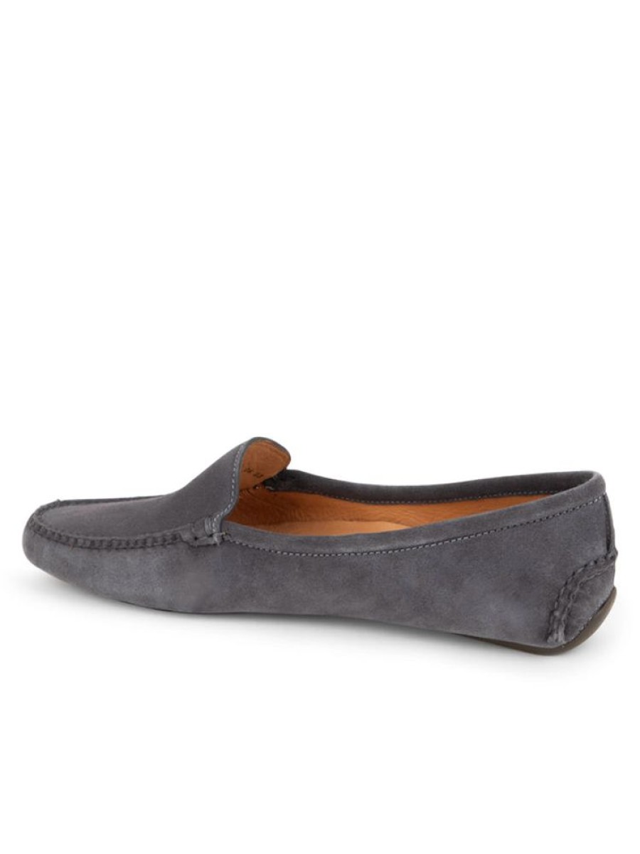 Loafers & Oxfords Patricia Green | Jillian Driving Moccasin In Suede Charcoal