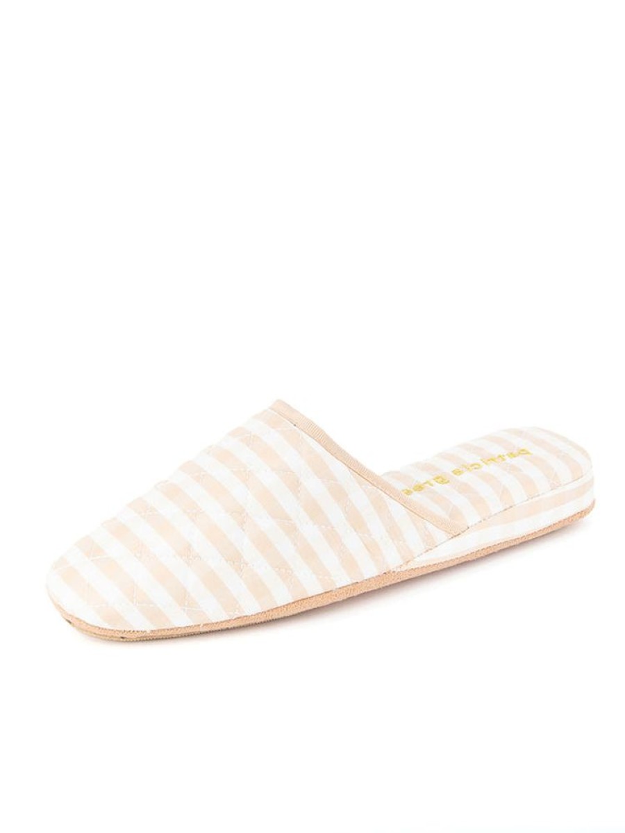 Slippers Patricia Green | Sari Silk Check Slipper Taupe