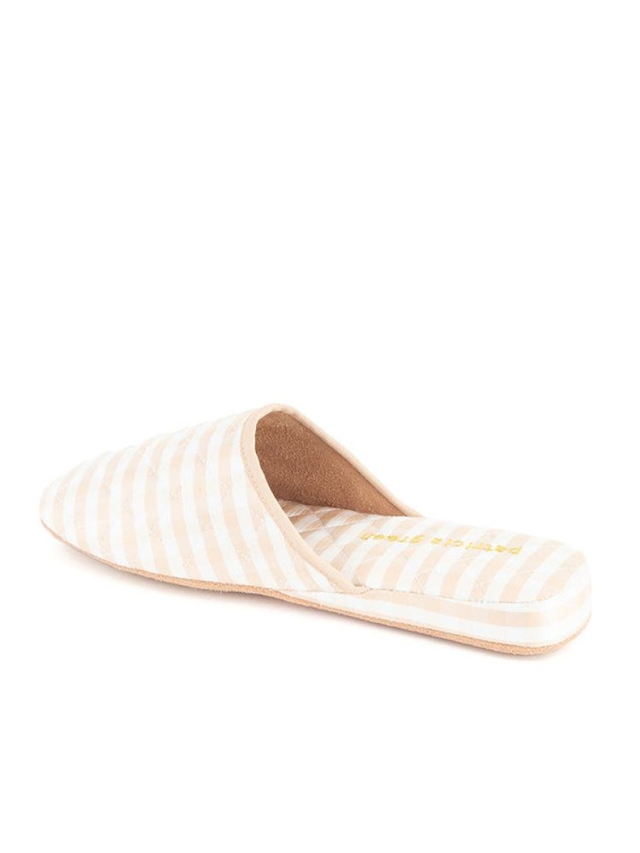 Slippers Patricia Green | Sari Silk Check Slipper Taupe