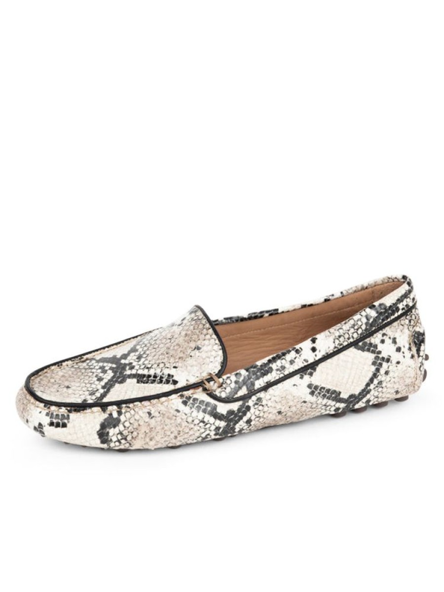 Driving Moccasins Patricia Green | Jill Piped Driving Moccasin Natural Snake Leather