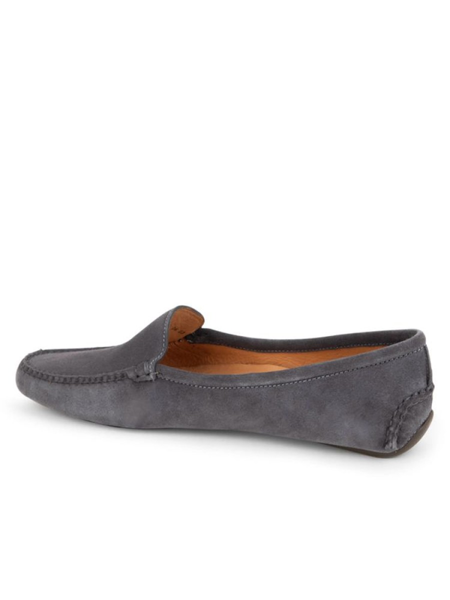 Casual Patricia Green | Jillian Driving Moccasin In Suede Charcoal