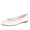 Casual Paul Mayer | Madison Quilted Leather Ballet Flat White Leather